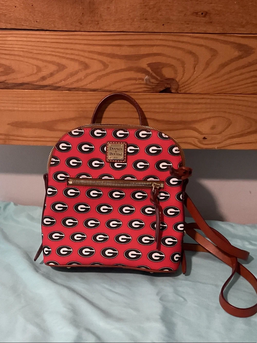 Dooney & Bourke Georgia Mini Backpack with Tan Trim